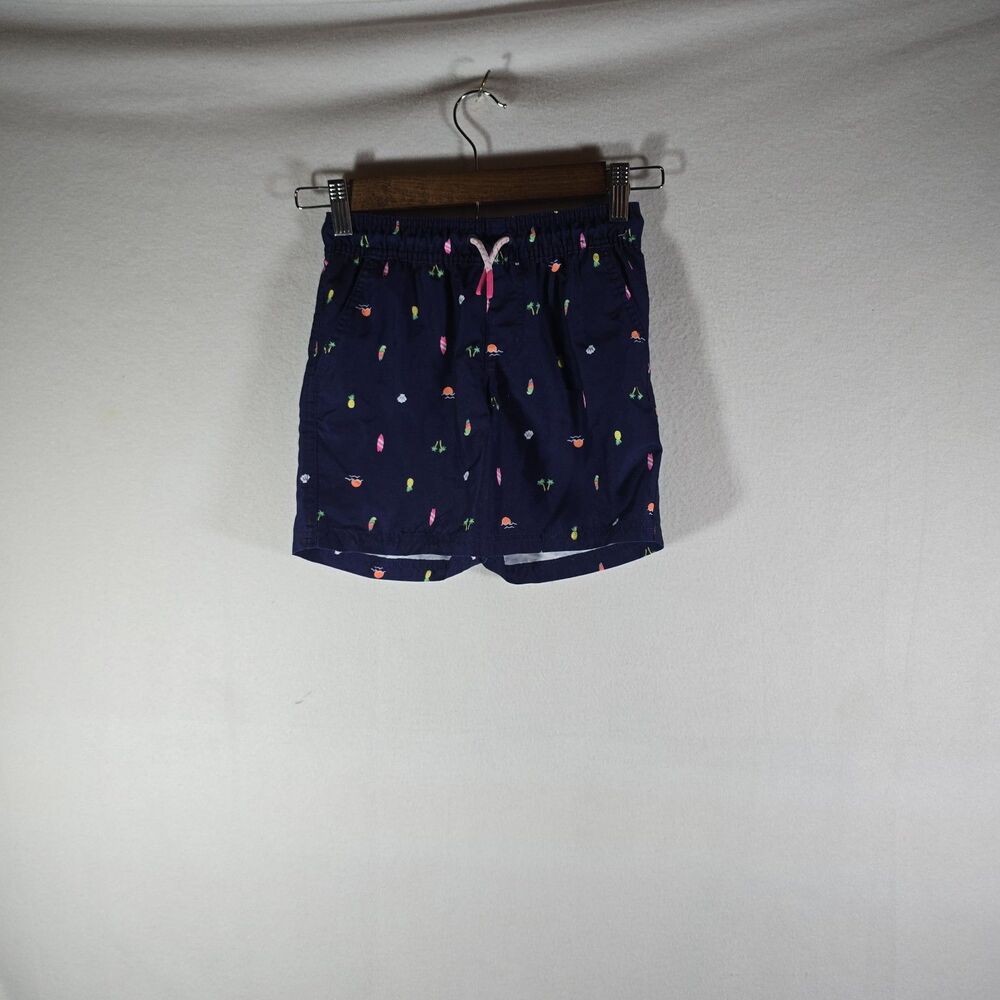 Cat & Jack Boys Size Small 6-7 Navy Blue Swim Trunks Shorts